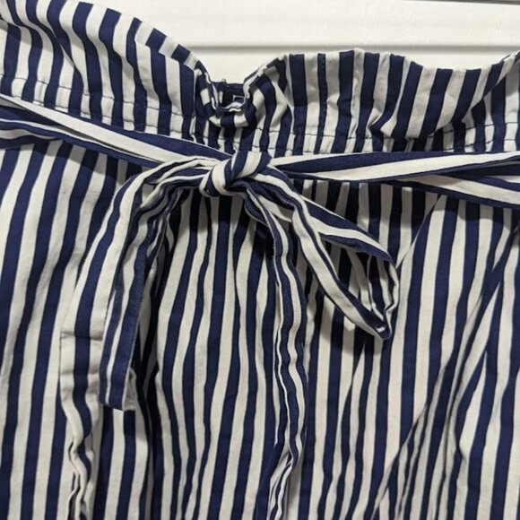Zara | Paperbag Tie-Waist Pants in Blue Stripe - Picture 7 of 11